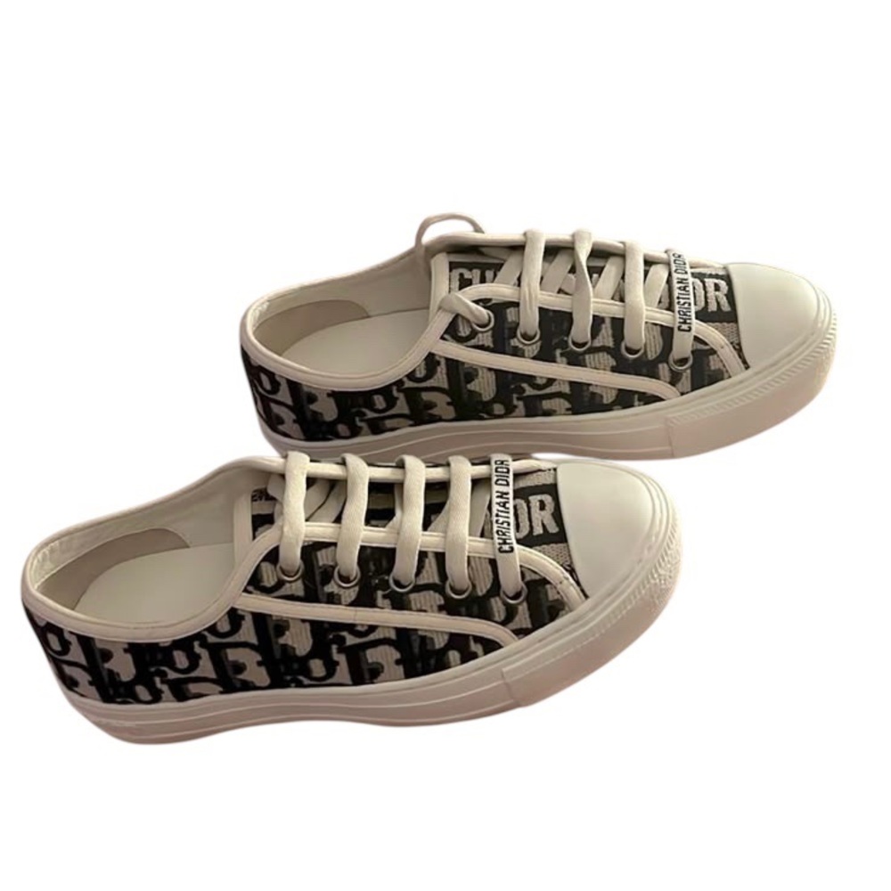 Walk n Dior Oblique Canvas Sneakers White & Blue